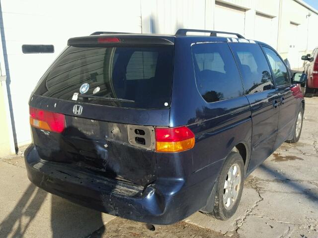 5FNRL18874B112929 - 2004 HONDA ODYSSEY EX BLUE photo 4