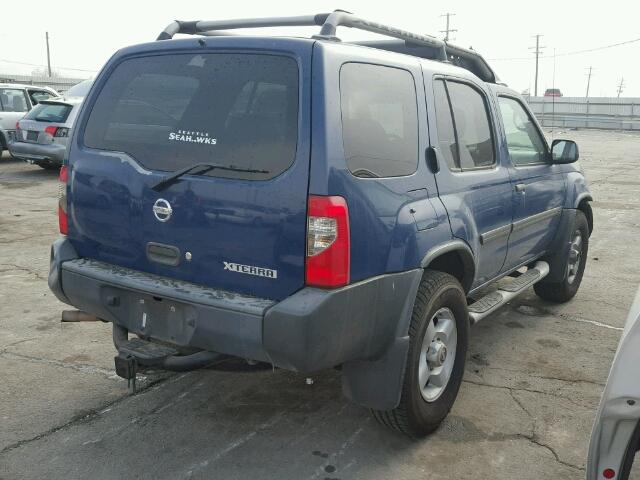 5N1ED28Y12C557125 - 2002 NISSAN XTERRA XE BLUE photo 4