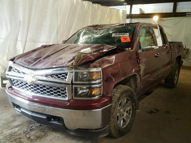 3GCUKREC4FG113117 - 2015 CHEVROLET SILVERADO MAROON photo 2