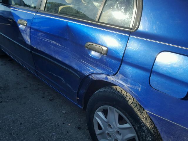 1HGES16374L005239 - 2004 HONDA CIVIC DX V BLUE photo 9