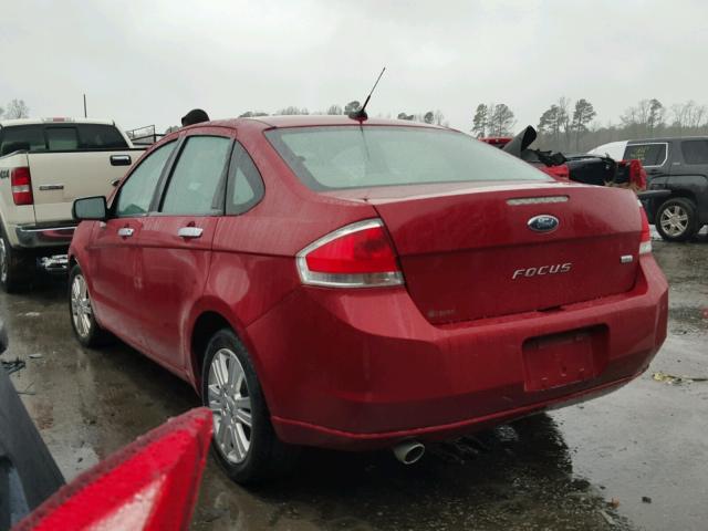 1FAHP3HN1BW173824 - 2011 FORD FOCUS SEL RED photo 3