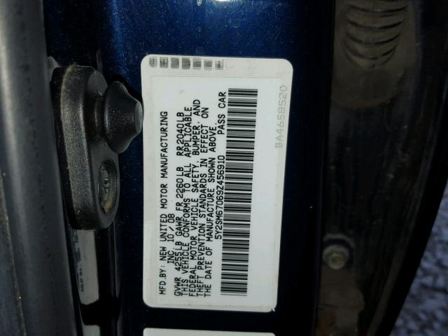 5Y2SM67069Z456910 - 2009 PONTIAC VIBE BLUE photo 10