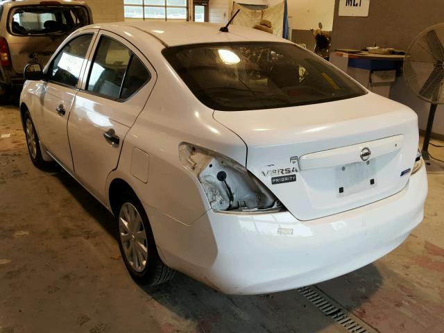 3N1CN7AP5CL917965 - 2012 NISSAN VERSA S WHITE photo 3