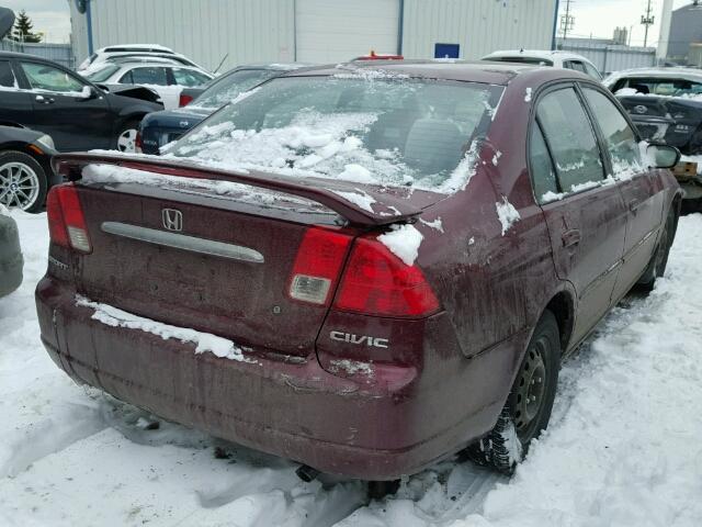 2HGES16823H928073 - 2003 HONDA CIVIC LX MAROON photo 4