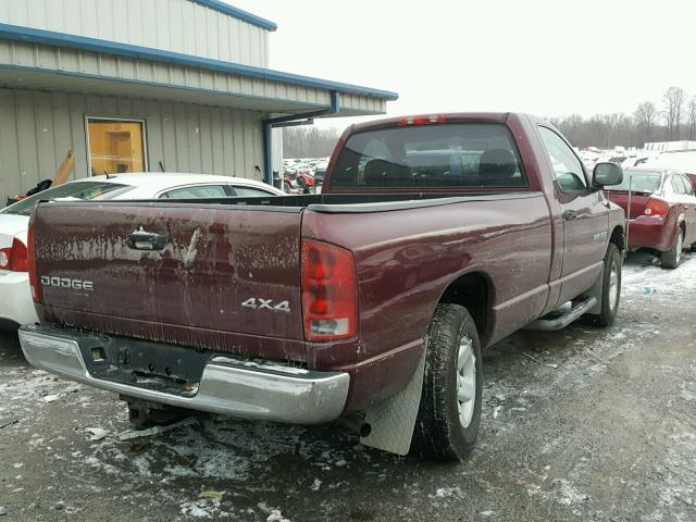 1D7HU16N03J559598 - 2003 DODGE RAM 1500 S MAROON photo 4