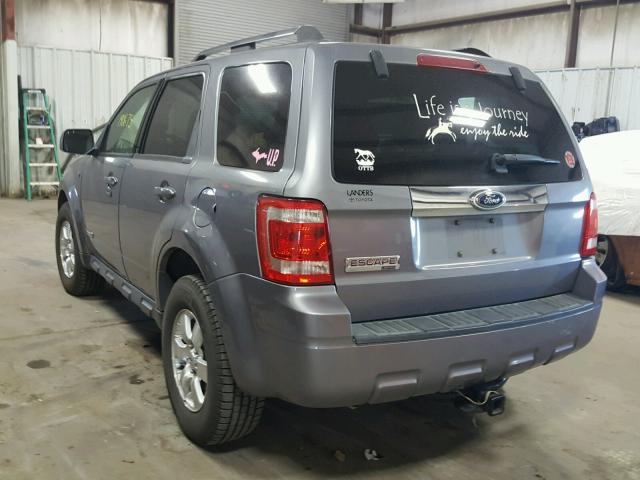 1FMCU04128KA65755 - 2008 FORD ESCAPE LIM SILVER photo 3