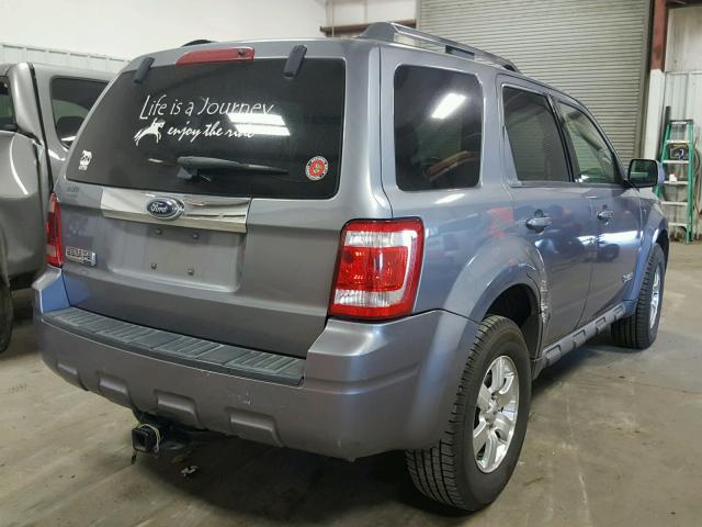 1FMCU04128KA65755 - 2008 FORD ESCAPE LIM SILVER photo 4