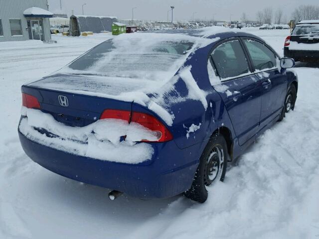 2HGFA16527H011573 - 2007 HONDA CIVIC LX BLUE photo 4