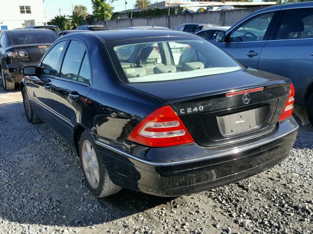 WDBRF61J53A447842 - 2003 MERCEDES-BENZ C 240 BLACK photo 3