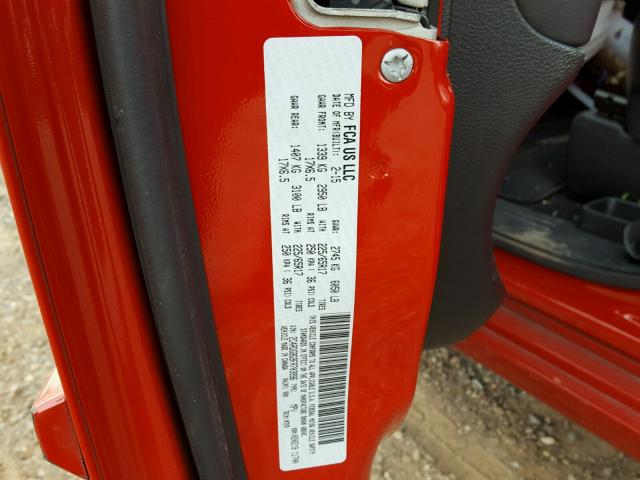 2C4RDGBG9FR703996 - 2015 DODGE GRAND CARA RED photo 10