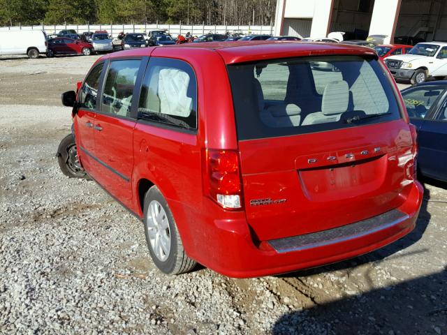 2C4RDGBG7ER474345 - 2014 DODGE GRAND CARA RED photo 3