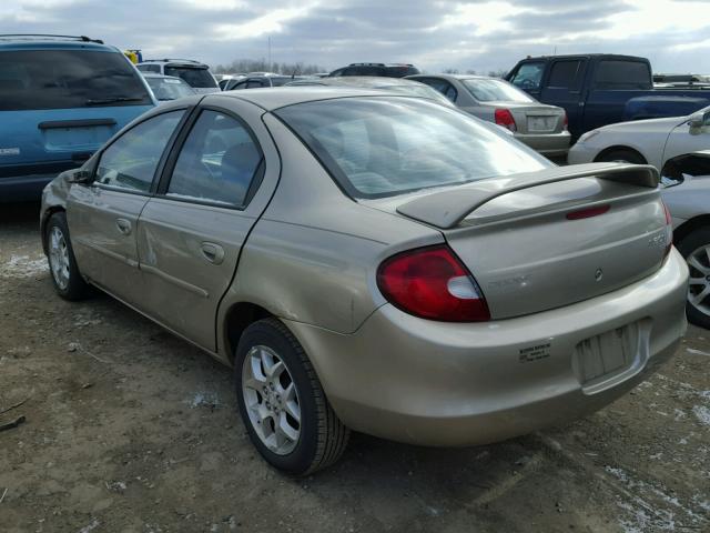 1B3ES56C72D511393 - 2002 DODGE NEON ES TAN photo 3