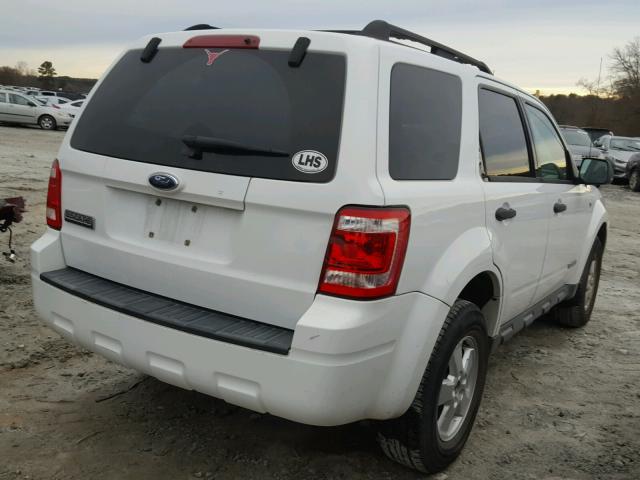 1FMCU03158KD77604 - 2008 FORD ESCAPE XLT WHITE photo 4