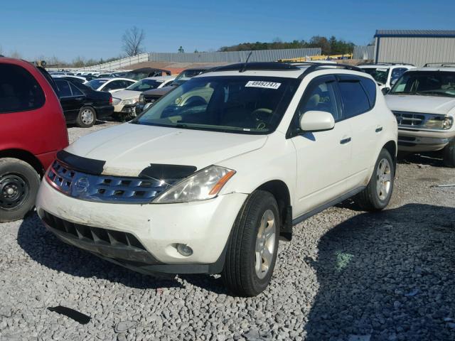 JN8AZ08T24W215492 - 2004 NISSAN MURANO SL WHITE photo 2