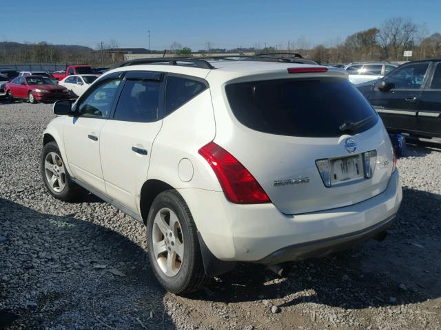 JN8AZ08T24W215492 - 2004 NISSAN MURANO SL WHITE photo 3