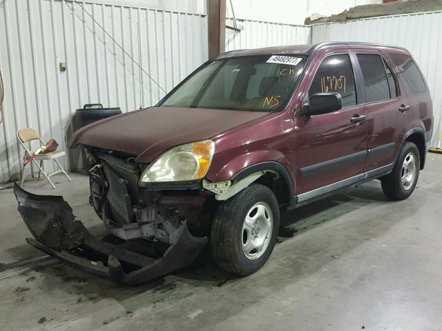 JHLRD68473C014344 - 2003 HONDA CR-V LX MAROON photo 2