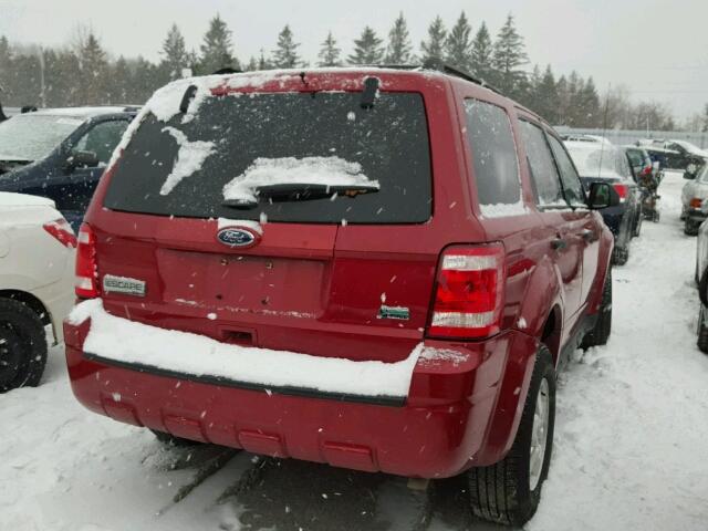 1FMCU0DG9BKB93504 - 2011 FORD ESCAPE XLT RED photo 4