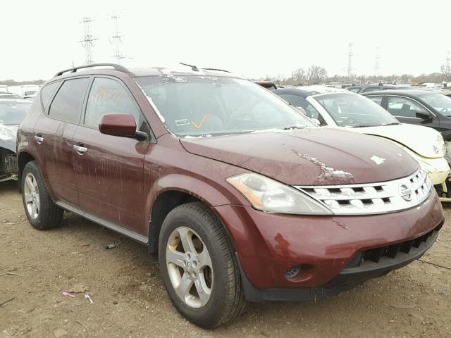 JN8AZ08W25W442242 - 2005 NISSAN MURANO SL BURGUNDY photo 1