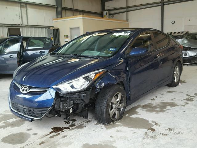 5NPDH4AE1FH569723 - 2015 HYUNDAI ELANTRA SE BLUE photo 2