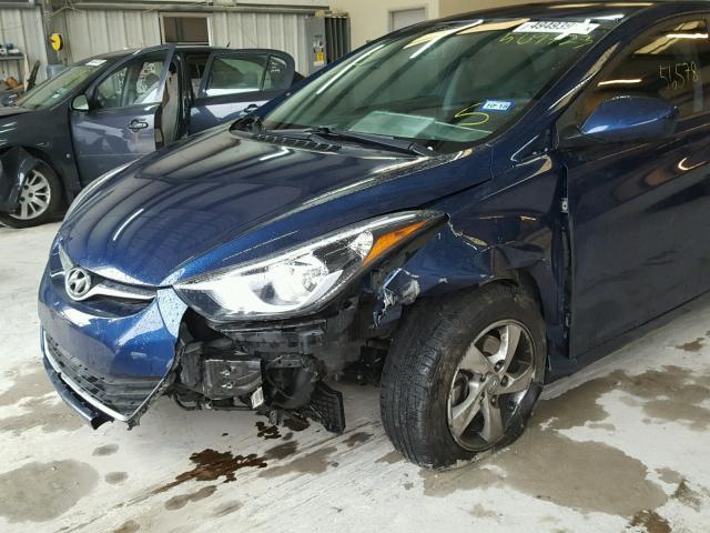 5NPDH4AE1FH569723 - 2015 HYUNDAI ELANTRA SE BLUE photo 9