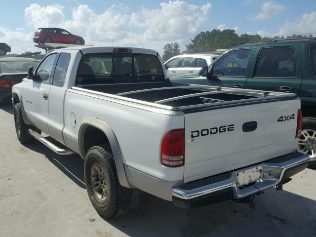 1B7GG22Y8XS202933 - 1999 DODGE DAKOTA WHITE photo 3