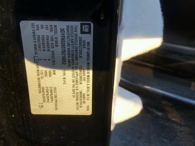 3GYFK62807G216652 - 2007 CADILLAC ESCALADE E BLACK photo 10