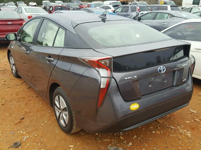 JTDKARFU6G3007757 - 2016 TOYOTA PRIUS GRAY photo 3