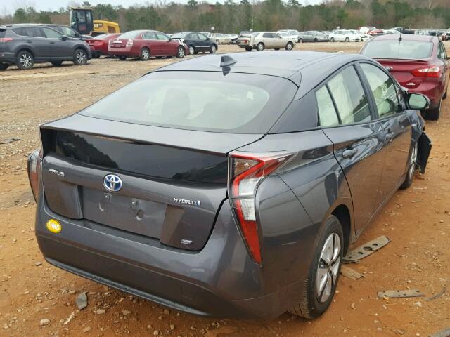 JTDKARFU6G3007757 - 2016 TOYOTA PRIUS GRAY photo 4