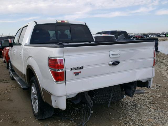 1FTFW1CTXDKE97623 - 2013 FORD F150 SUPER WHITE photo 3