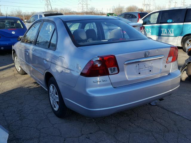 1HGES16503L031603 - 2003 HONDA CIVIC LX SILVER photo 3