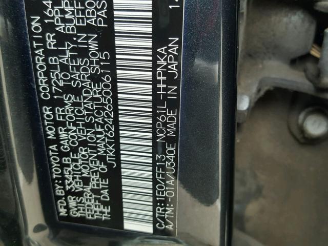 JTKKT624265006115 - 2006 TOYOTA SCION XA CHARCOAL photo 10