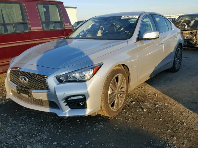 JN1BV7AR7EM699565 - 2014 INFINITI Q50 BASE Сріблястий фото 2
