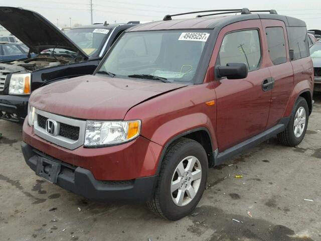 5J6YH2H74AL004863 - 2010 HONDA ELEMENT EX RED photo 2