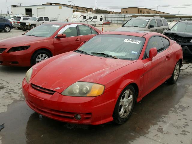 KMHHM65D73U088012 - 2003 HYUNDAI TIBURON RED photo 2