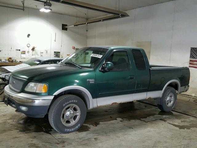 2FTRX18W0XCA01668 - 1999 FORD F150 GREEN photo 2