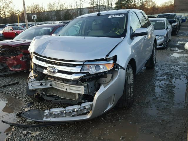 2FMDK3JC9EBB61678 - 2014 FORD EDGE SEL WHITE photo 2