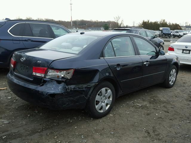 5NPET46C98H298388 - 2008 HYUNDAI SONATA GLS BLUE photo 4