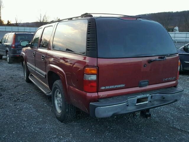 1GNFK16Z02J250391 - 2002 CHEVROLET SUBURBAN K MAROON photo 3