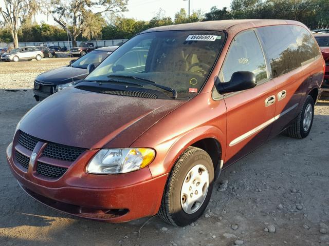 1D4GP24343B210283 - 2003 DODGE GRAND CARA MAROON photo 2