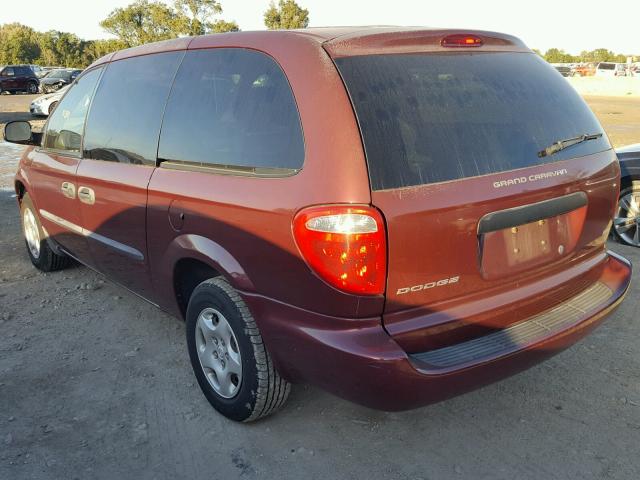 1D4GP24343B210283 - 2003 DODGE GRAND CARA MAROON photo 3