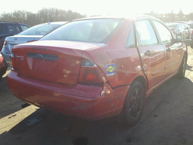 1FAFP34N97W336126 - 2007 FORD FOCUS ZX4 RED photo 4