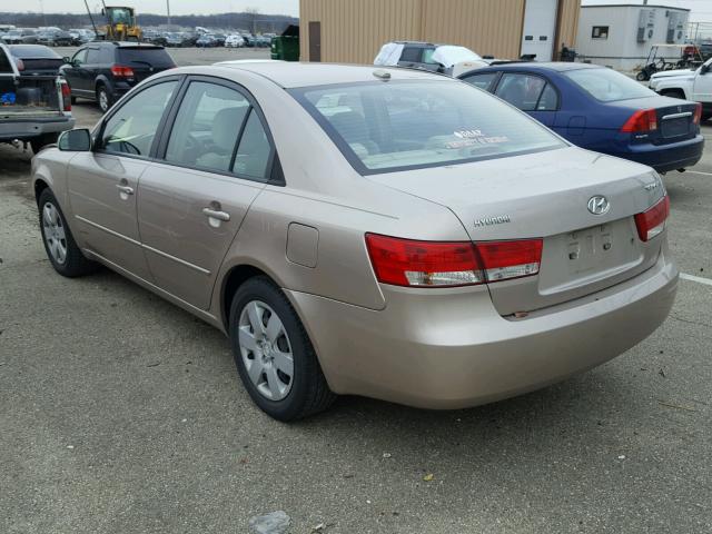 5NPET46C07H252852 - 2007 HYUNDAI SONATA GLS GOLD photo 3