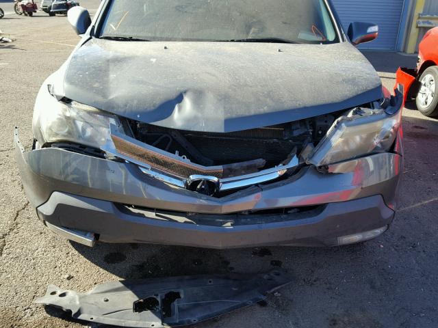 2HNYD28297H500263 - 2007 ACURA MDX GRAY photo 9