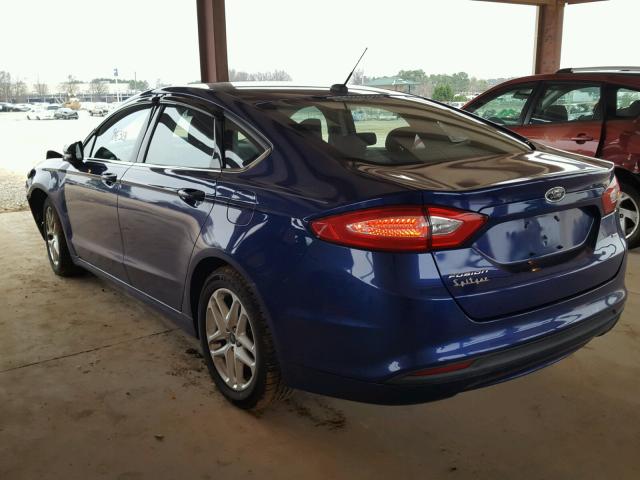 3FA6P0H74DR282887 - 2013 FORD FUSION SE BLUE photo 3