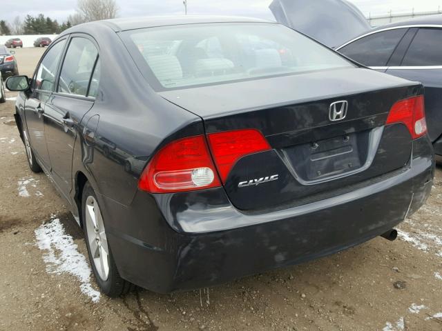 1HGFA15887L080864 - 2007 HONDA CIVIC EX BLACK photo 3