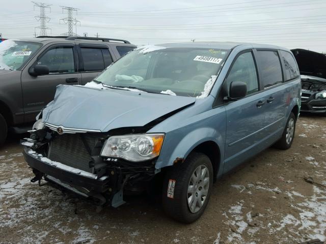 2A8HR44H28R606104 - 2008 CHRYSLER TOWN & COU BLUE photo 2