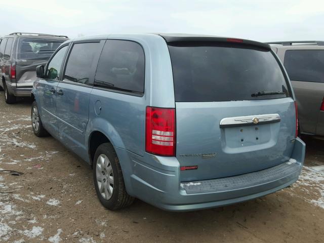 2A8HR44H28R606104 - 2008 CHRYSLER TOWN & COU BLUE photo 3