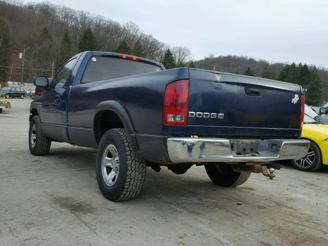 1D7HU16NX2J221107 - 2002 DODGE RAM 1500 BLUE photo 3