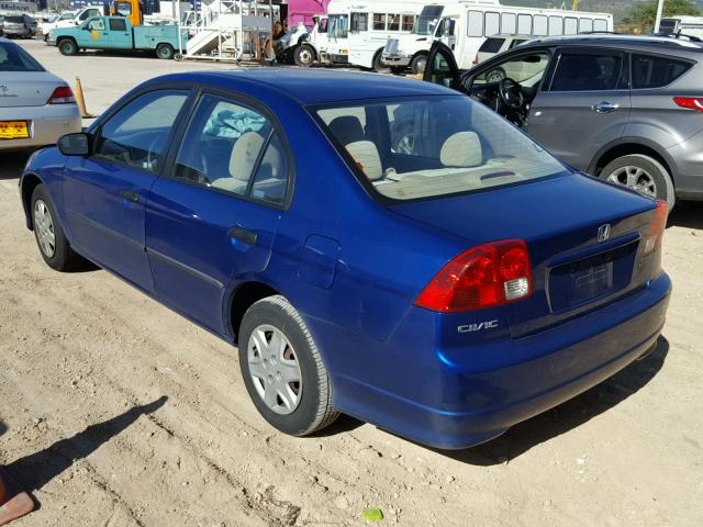 1HGES16464L006536 - 2004 HONDA CIVIC DX BLUE photo 3