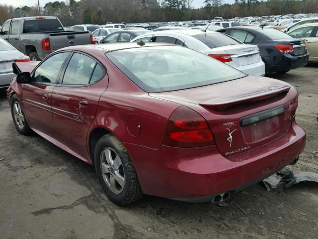 2G2WS522851175774 - 2005 PONTIAC GRAND PRIX BURGUNDY photo 3